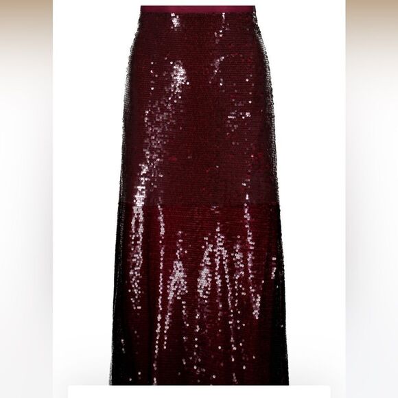 Anthropologie Bishop + Young Sublime Sequin Slip Skirt – Burgundy Small | $145 - Picture 2 of 7
